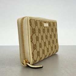 Gucci Long Wallet GG Canvas 307980 Brown Ivory Women's