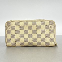 Louis Vuitton Long Wallet Damier Azur Zippy N60019 White Men's Women's