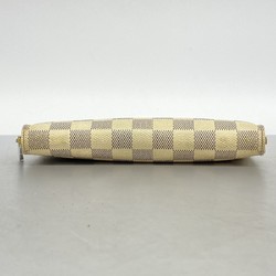 Louis Vuitton Long Wallet Damier Azur Zippy N60019 White Men's Women's