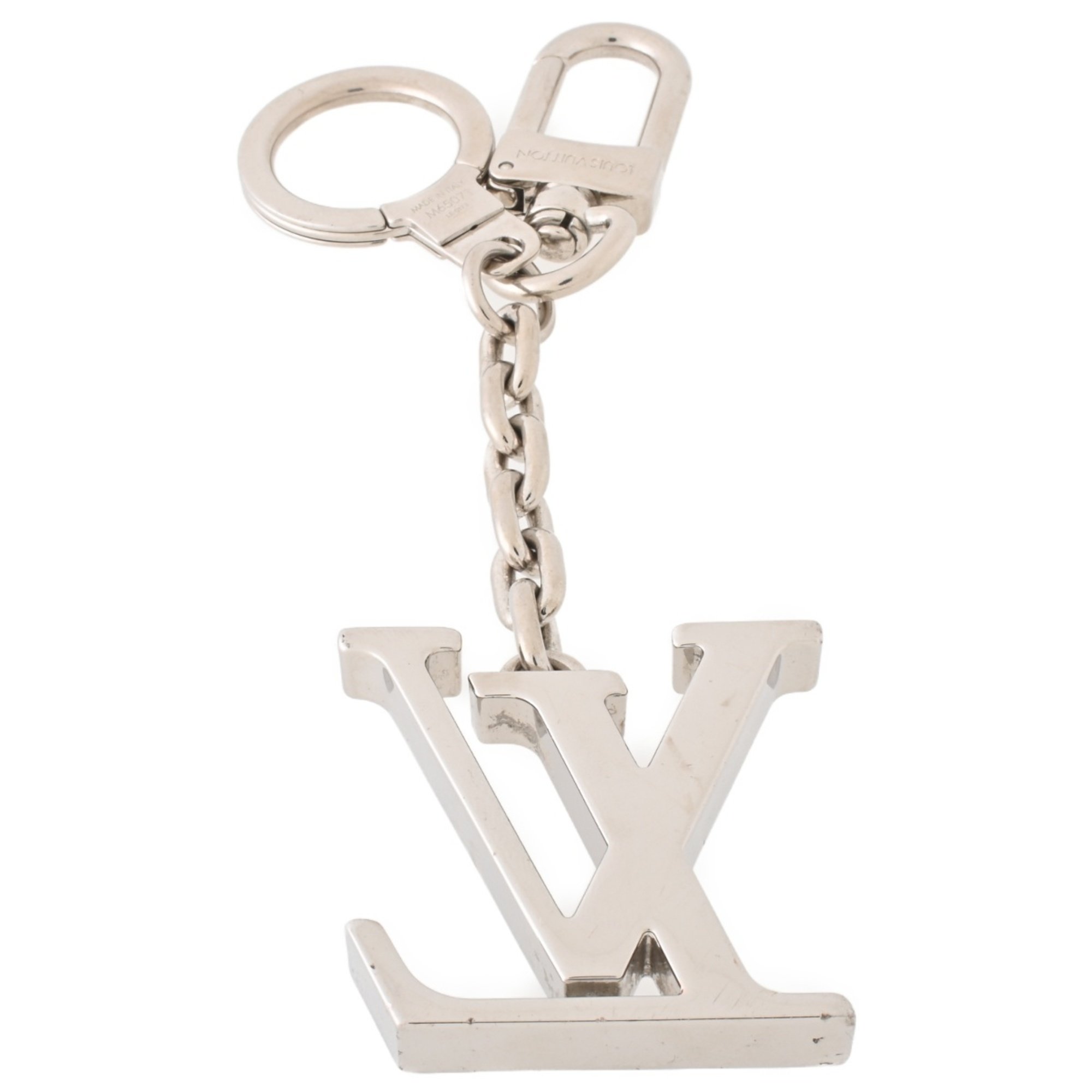 Louis Vuitton LOUIS VUITTON Key Ring Holder LV Initial M65071 Metal Silver S-156457