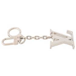 Louis Vuitton LOUIS VUITTON Key Ring Holder LV Initial M65071 Metal Silver S-156457