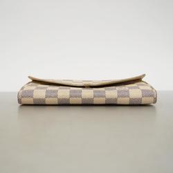 Louis Vuitton Long Wallet Damier Azur Portefeuille Sarah N63208 White Ladies