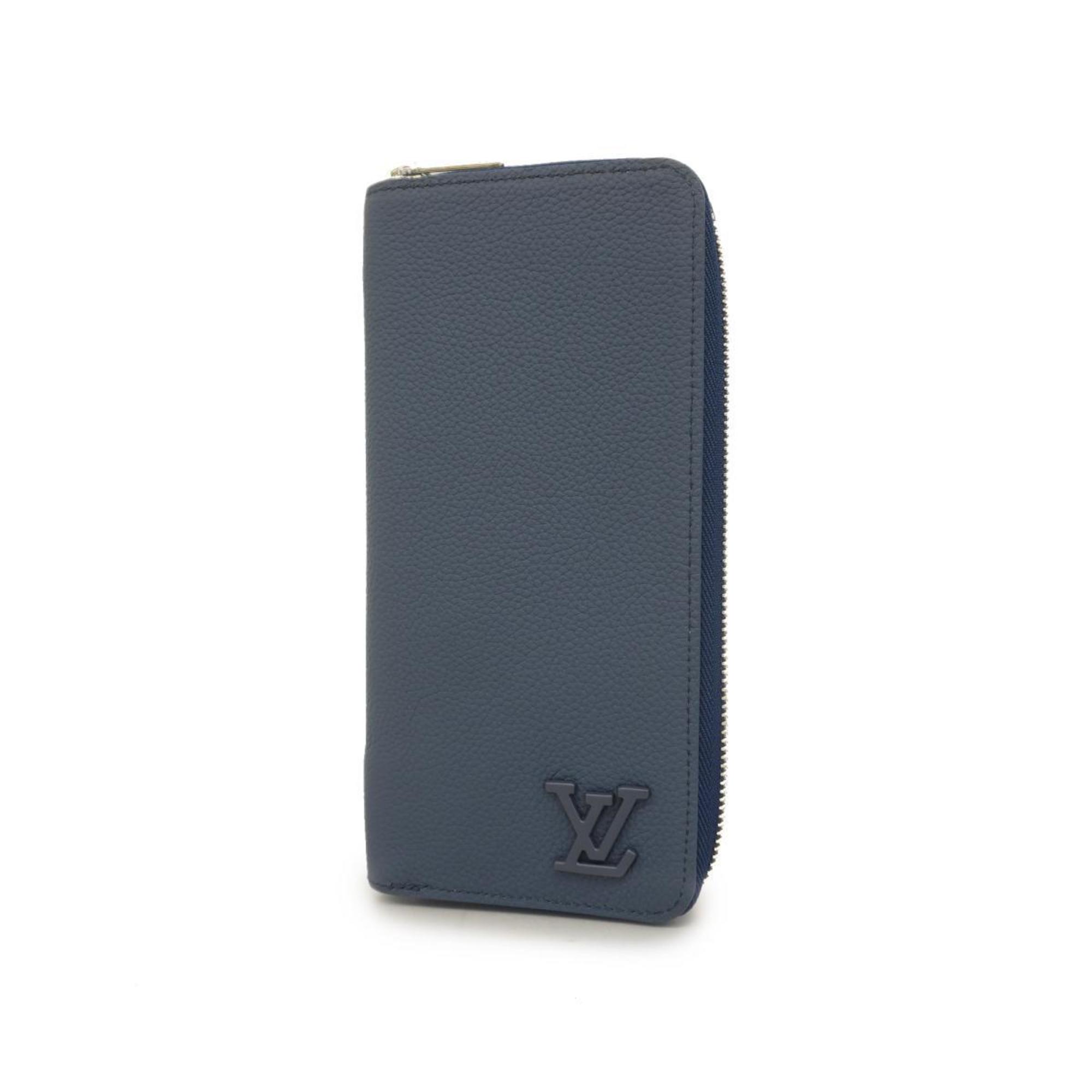 Louis Vuitton Long Wallet LV Aerogram Zippy Vertical M81767 Marine Men's