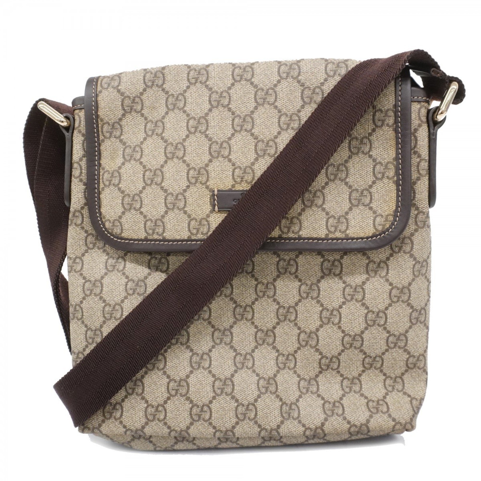 Gucci Shoulder Bag GG Supreme 223666 Brown Champagne Ladies