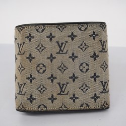 Louis Vuitton Tri-fold Wallet Monogram Porte-Vie Carte Credit Monnaie M92239 Blue Women's