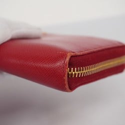 Prada Long Wallet Saffiano Leather Red Women's