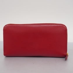 Prada Long Wallet Saffiano Leather Red Women's