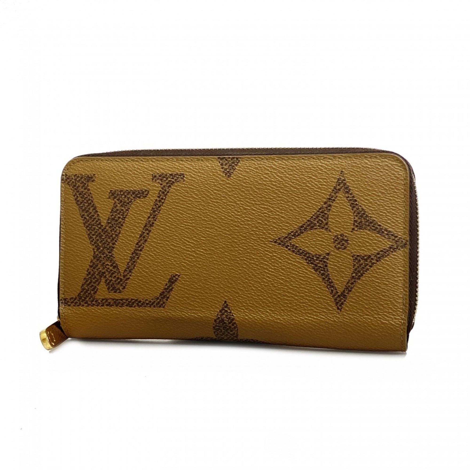 Louis Vuitton Long Wallet Monogram Giant Zippy M67687 Brown Men's Women's