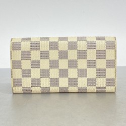 Louis Vuitton Long Wallet Damier Azur Portefeuille Sarah N61735 White Ladies