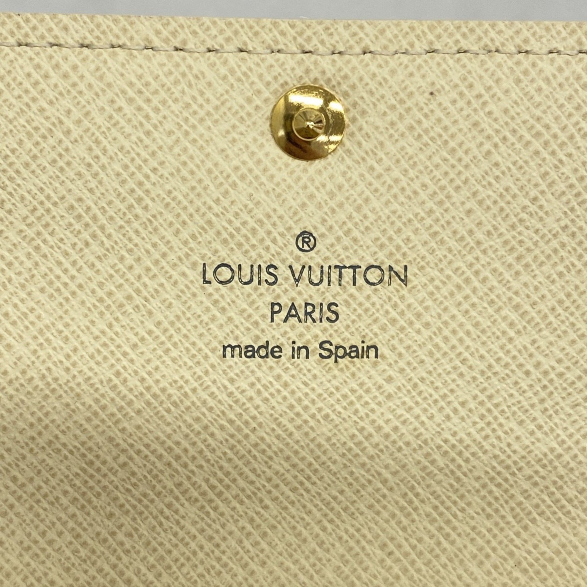 Louis Vuitton Long Wallet Damier Azur Portefeuille Sarah N61735 White Ladies