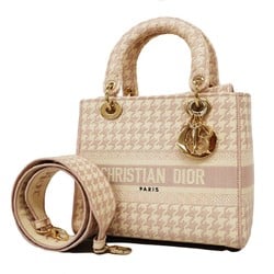 Christian Dior handbag Lady Dee-Lite canvas pink white champagne ladies