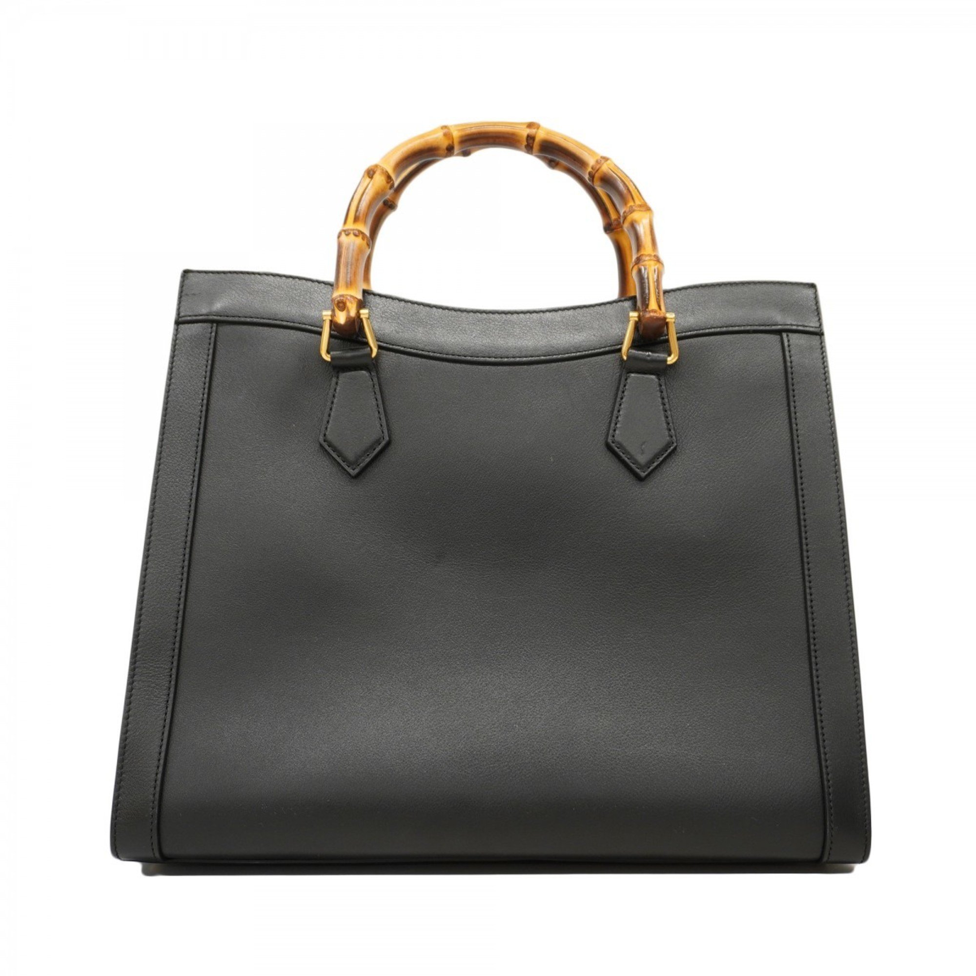 Gucci Tote Bag GG Marmont Bamboo 655658 Leather Black Women's