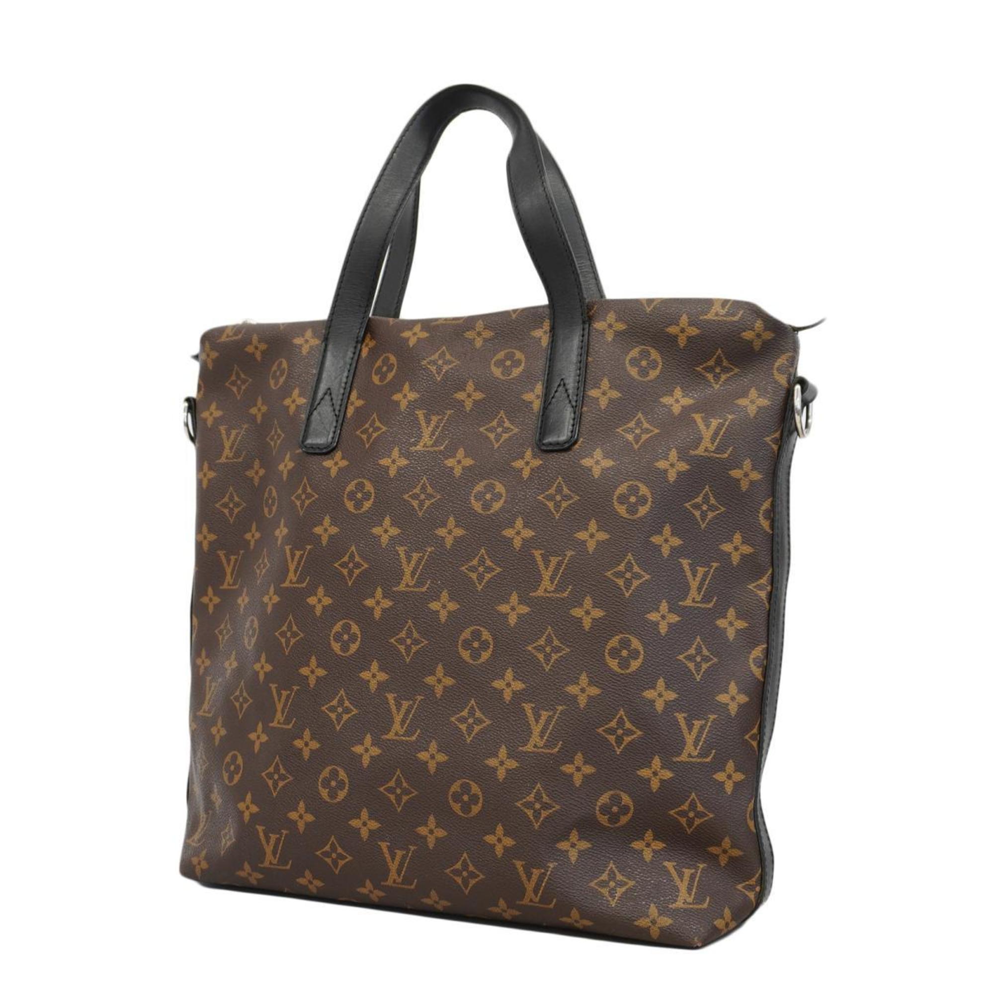 Louis Vuitton Tote Bag Monogram Macassar Kitan M40388 Brown Black Men's