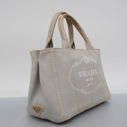 Prada Tote Bag Canapa Canvas Grey Women's