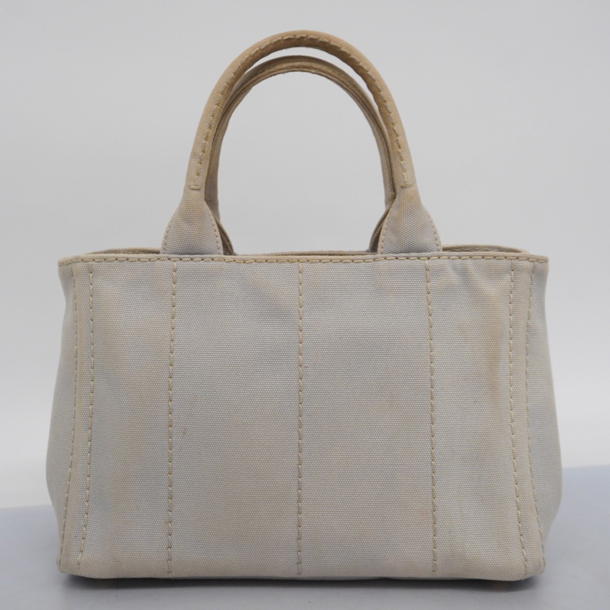 Prada Tote Bag Canapa Canvas Grey Women's