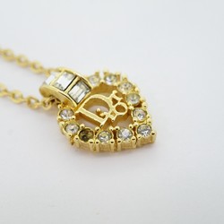 Christian Dior Necklace Rhinestone GP Plated Gold Ladies