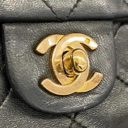 Chanel Shoulder Bag Matelasse Chain Lambskin Black Women's