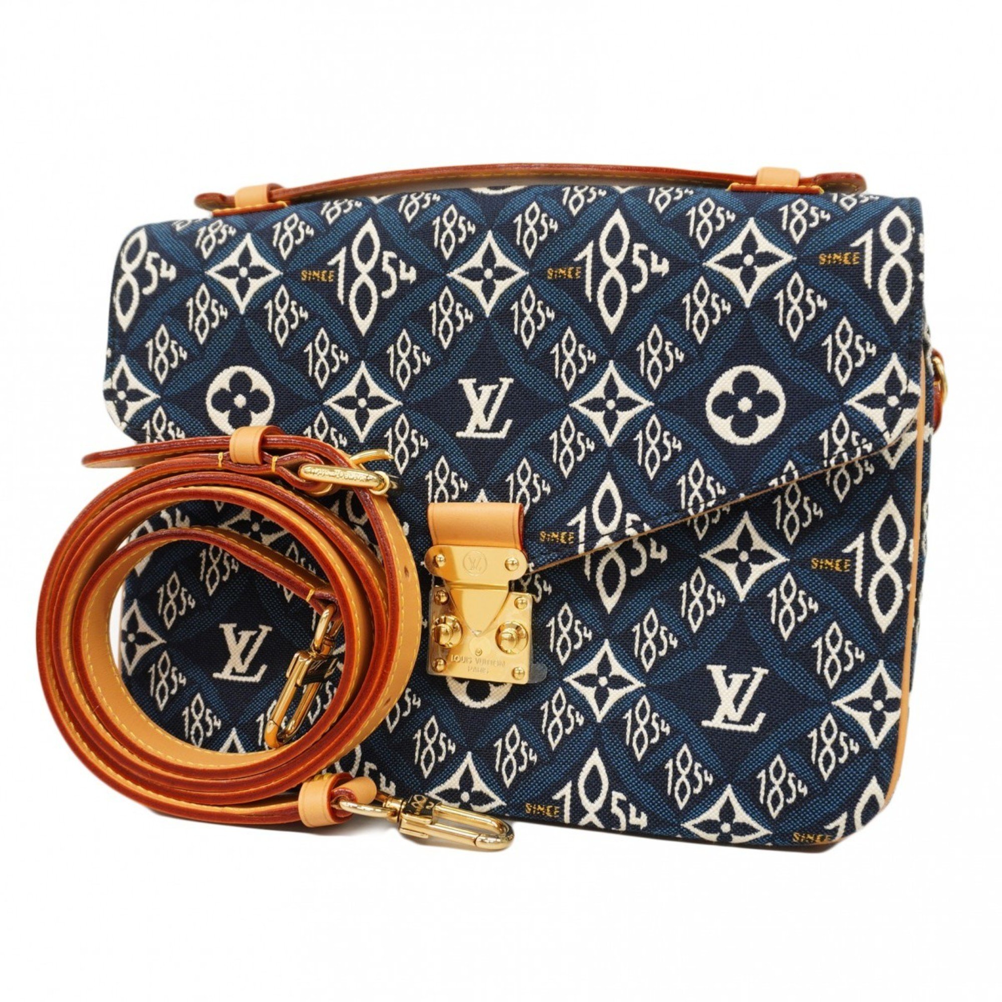 Louis Vuitton Shoulder Bag Pochette Metis MM M57395 Blue Women's