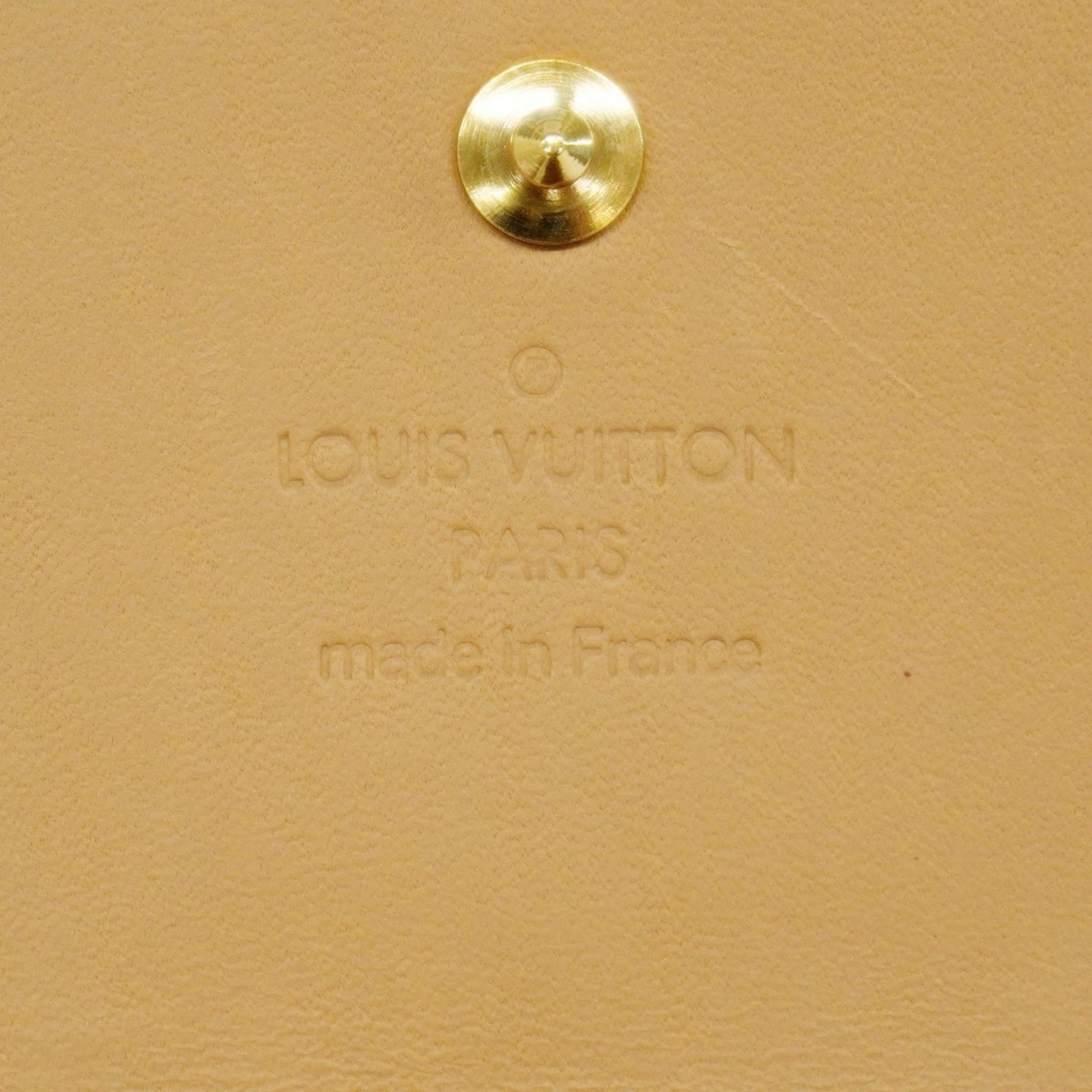 Louis Vuitton Tri-fold Wallet Vernis Porte Monnaie Billet Credit M91349 Noisette Ladies