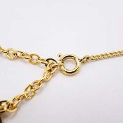 Christian Dior Necklace CD Rhinestone GP Plated Gold Ladies