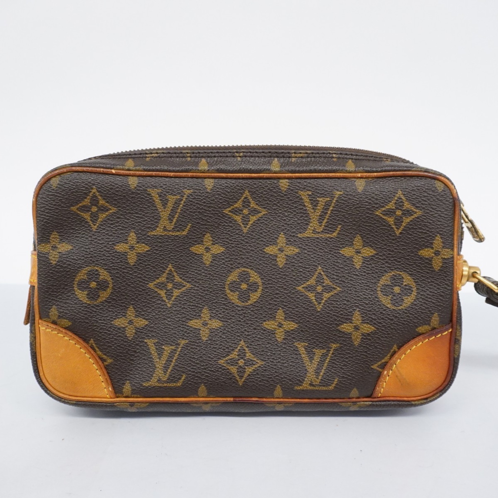 Louis Vuitton Clutch Bag Monogram Marly Dragonne PM M51827 Brown Men's