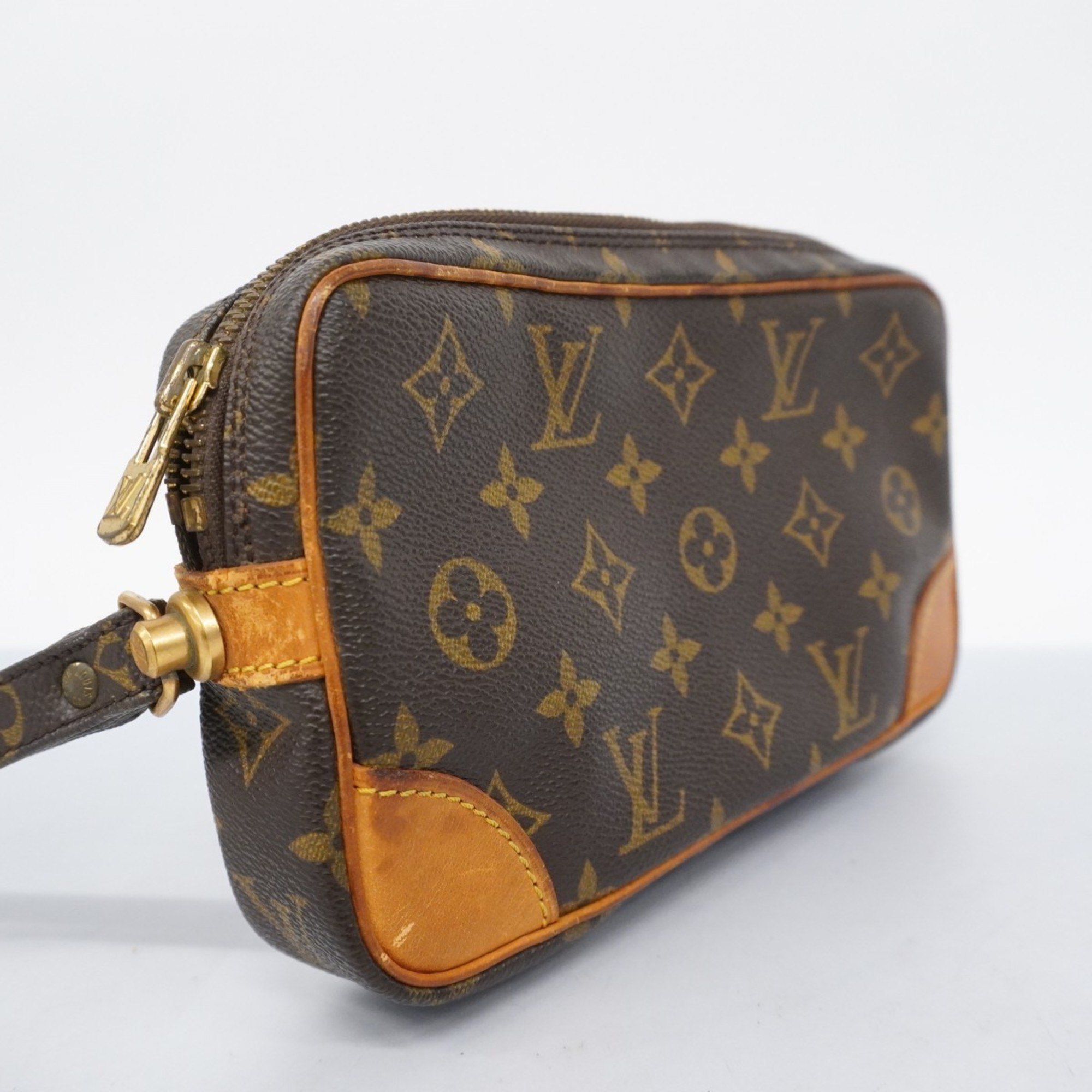 Louis Vuitton Clutch Bag Monogram Marly Dragonne PM M51827 Brown Men's