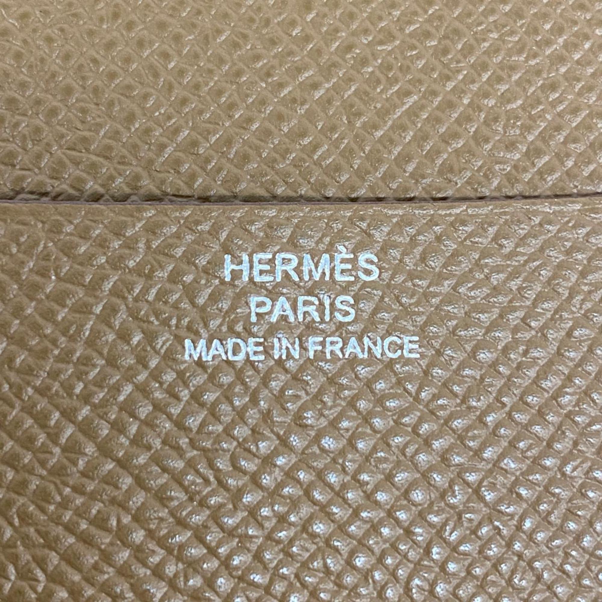 Hermes Agenda GM Notebook Cover, T Stamped, Epsom Leather, Biscuit, Men's, Women's