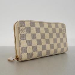 Louis Vuitton Long Wallet Damier Azur Zippy N60019 White Men's Women's