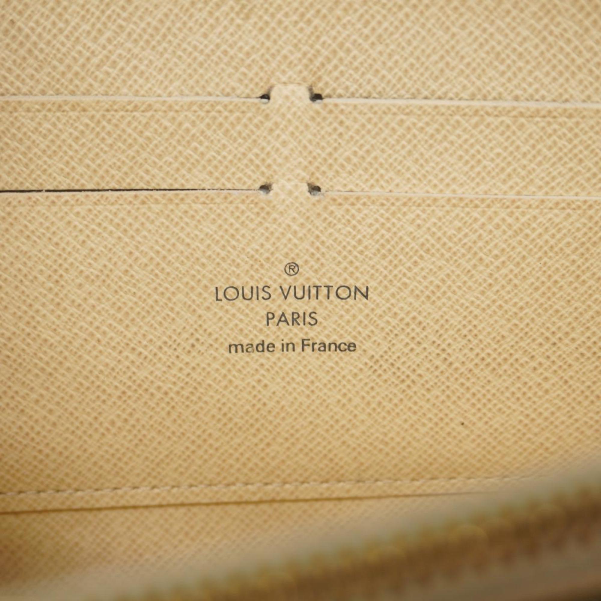 Louis Vuitton Long Wallet Damier Azur Zippy N60019 White Men's Women's