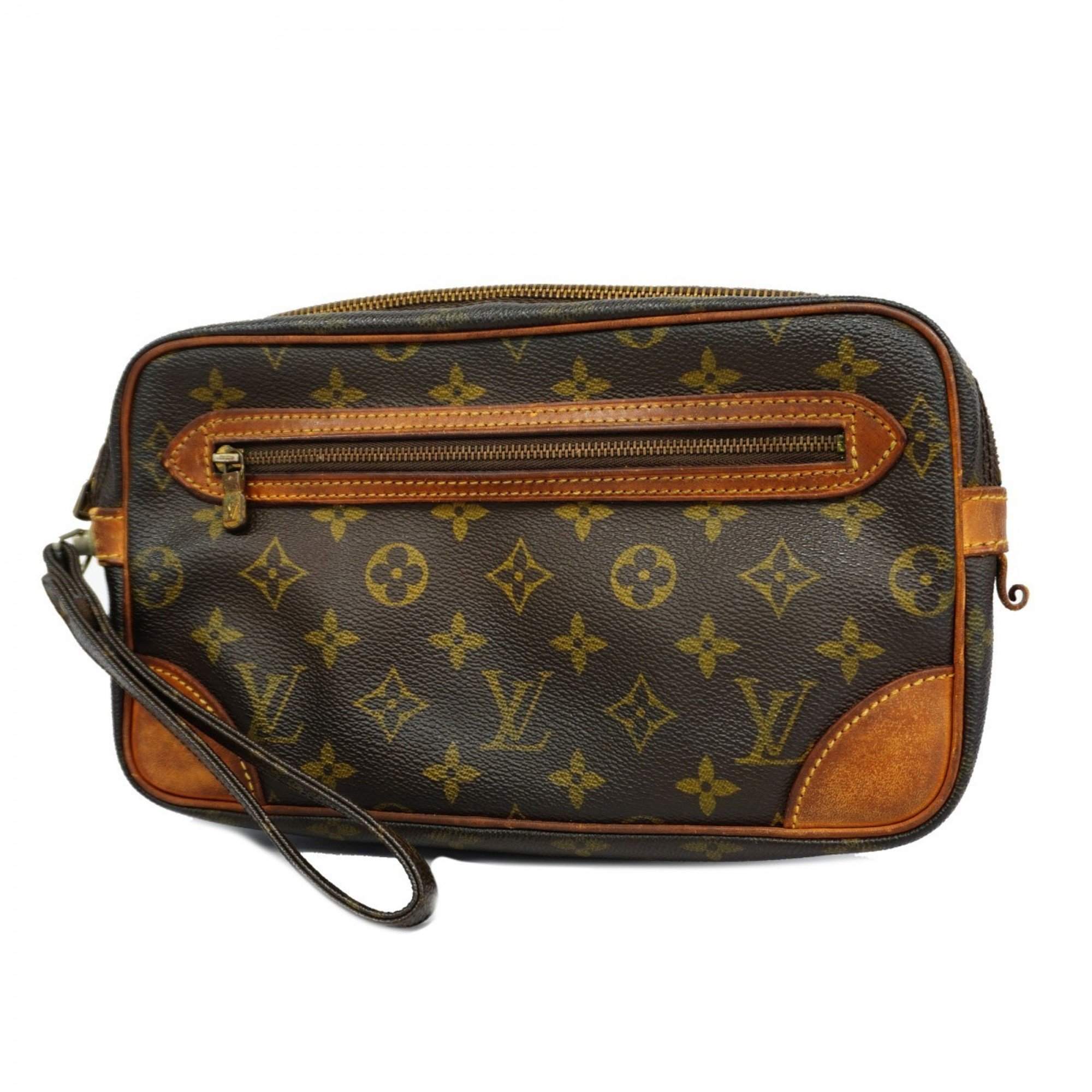 Louis Vuitton Clutch Bag Monogram Marly Dragonne M51825 Brown Men's