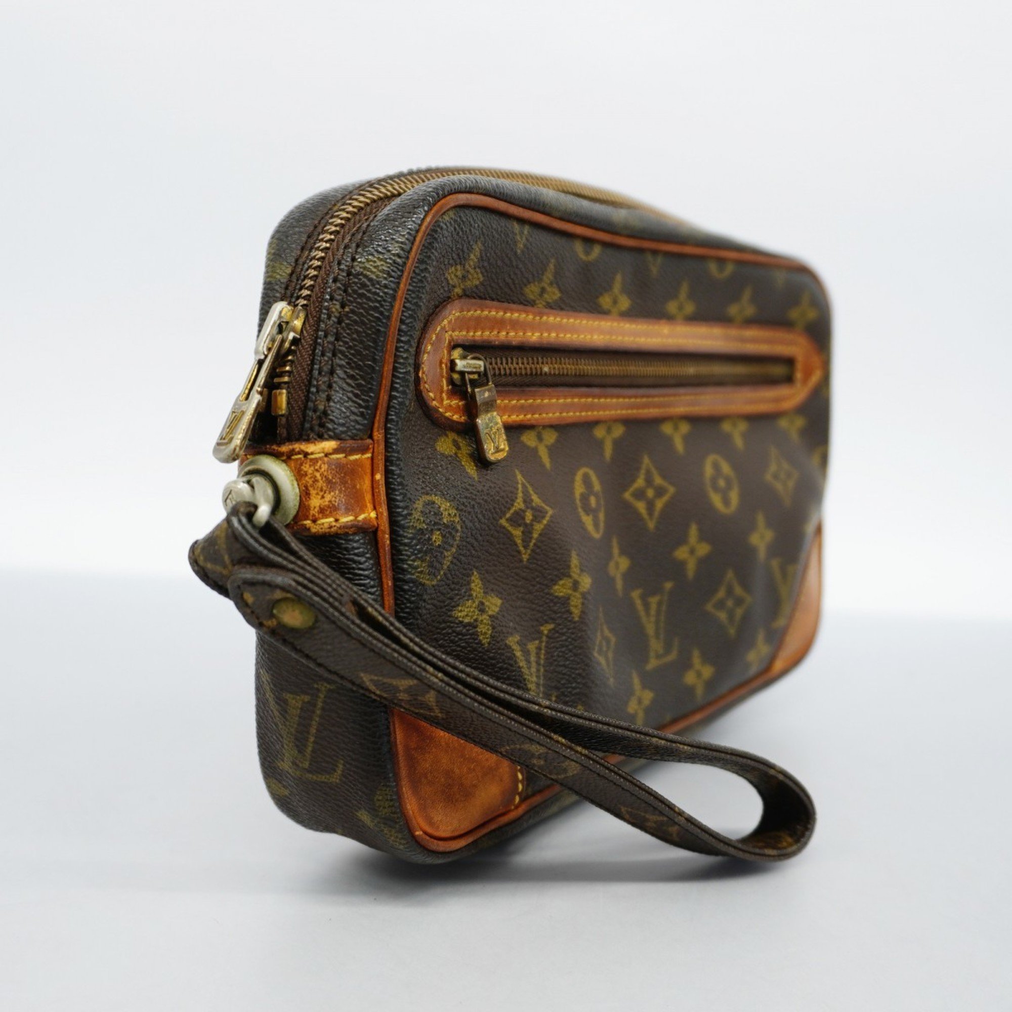 Louis Vuitton Clutch Bag Monogram Marly Dragonne M51825 Brown Men's