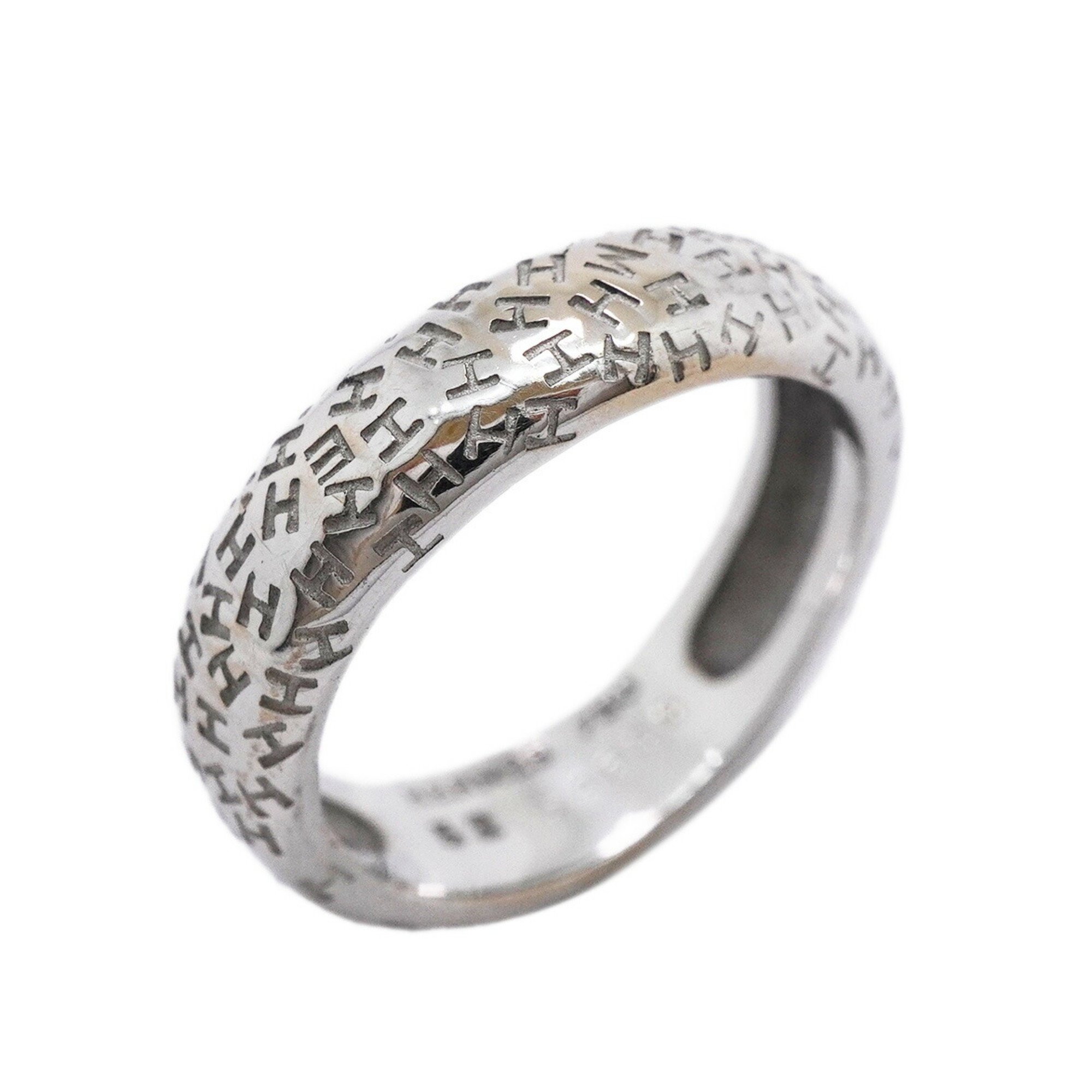 Hermes Ring Toubou K18WG White Gold Size 11.5 Ladies