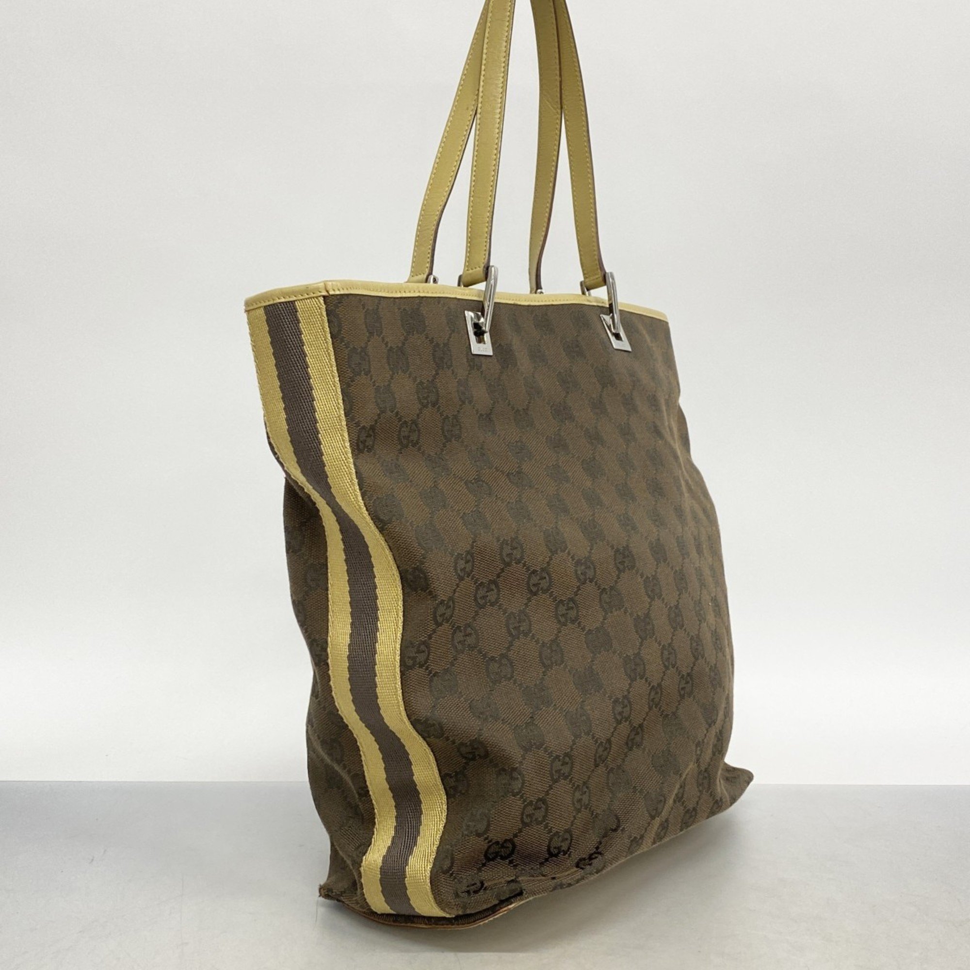 Gucci Tote Bag GG Canvas 31243 Brown Beige Women's