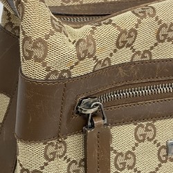 Gucci Shoulder Bag GG Canvas 001 4299 Leather Brown Women's