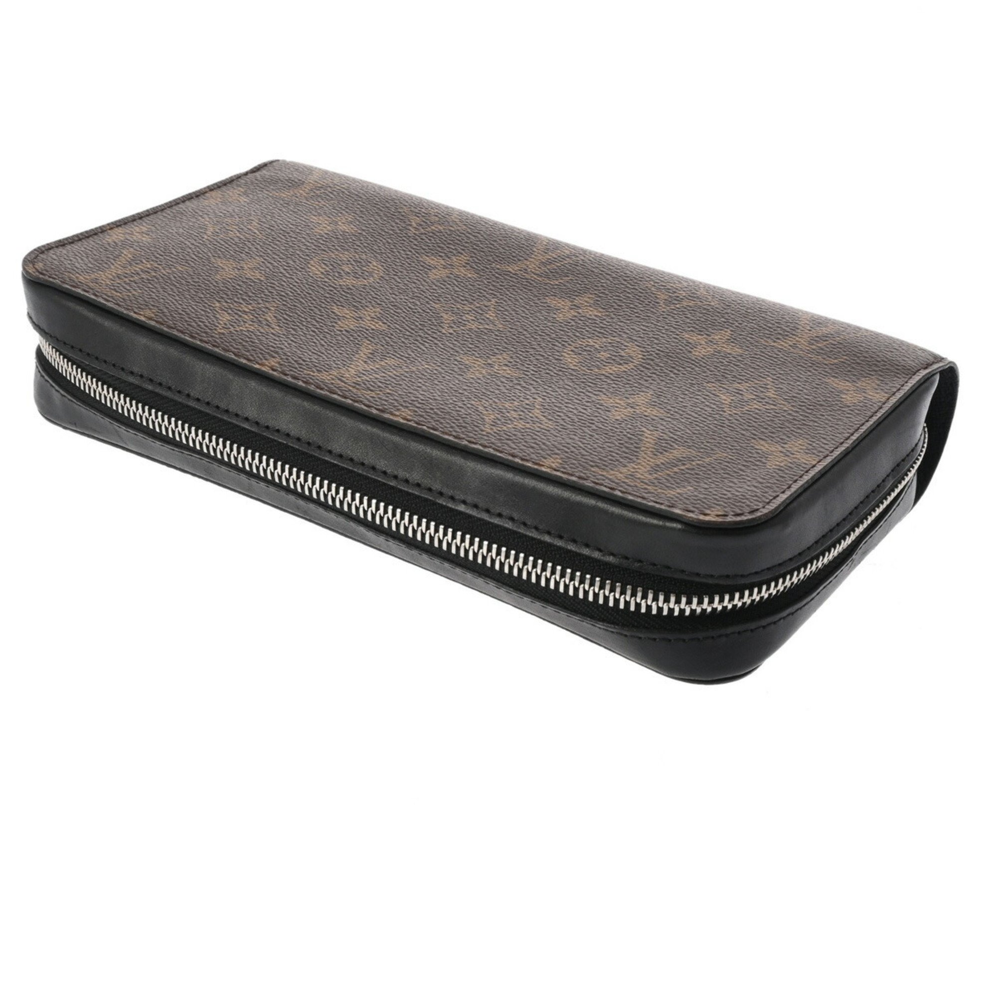 LOUIS VUITTON Louis Vuitton Monogram Macassar Zippy XL Brown M61506 Men's Long Wallet