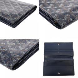 GOYARD Richelieu Herringbone Navy Unisex PVC/Leather Long Wallet