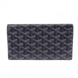 GOYARD Richelieu Herringbone Navy Unisex PVC/Leather Long Wallet