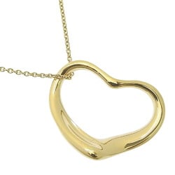 Tiffany TIFFANY&Co. Heart Necklace Elsa Peretti K18 Yellow Gold Approx. 4.9g Open Women's