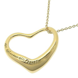 Tiffany TIFFANY&Co. Heart Necklace Elsa Peretti K18 Yellow Gold Approx. 4.9g Open Women's