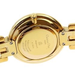 Christian Dior Bakira Watch 47154-3 Gold Plated Quartz Analog Display Black Dial Men's