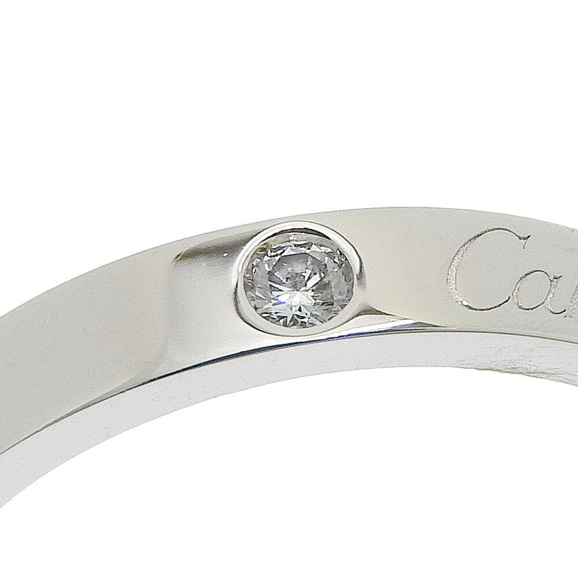 Cartier CARTIER Engraved Ring Size 10.5 1P Diamond Pt950 Platinum x Approx. 5.1g Women's