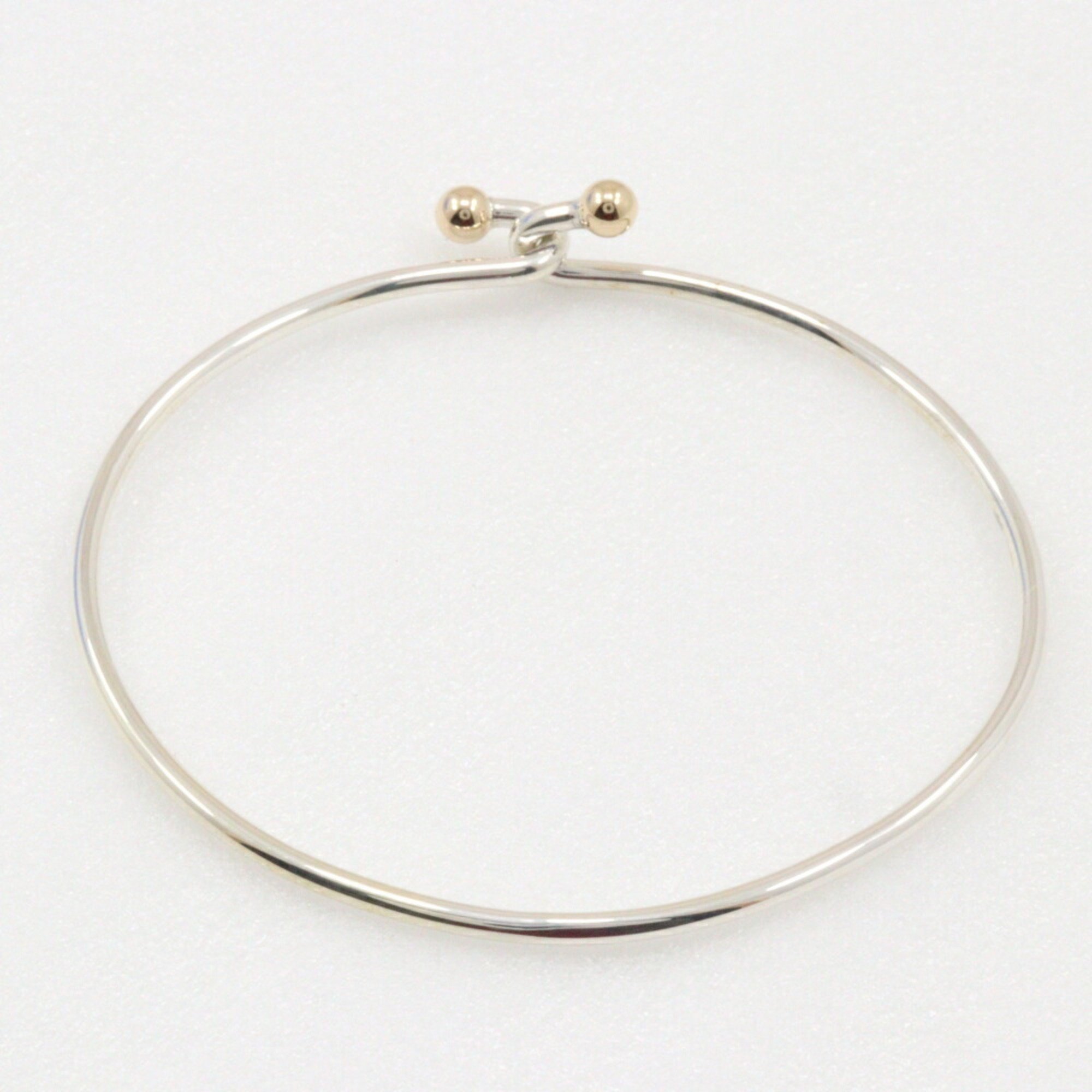 Tiffany TIFFANY&Co. Hook & Eye Bangle Silver 925 x K14 Yellow Gold Approx. 6.5g Women's