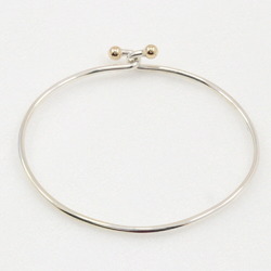 Tiffany TIFFANY&Co. Hook & Eye Bangle Silver 925 x K14 Yellow Gold Approx. 6.5g Women's