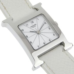 Hermes HERMES H Watch Wristwatch HH1.210 Stainless Steel x Leather 2005 Quartz Analog Display White Dial Ladies