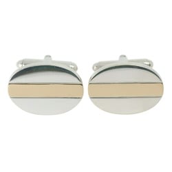 Tiffany & Co. Oval Cufflinks Silver 925 x K18 Yellow Gold Men's