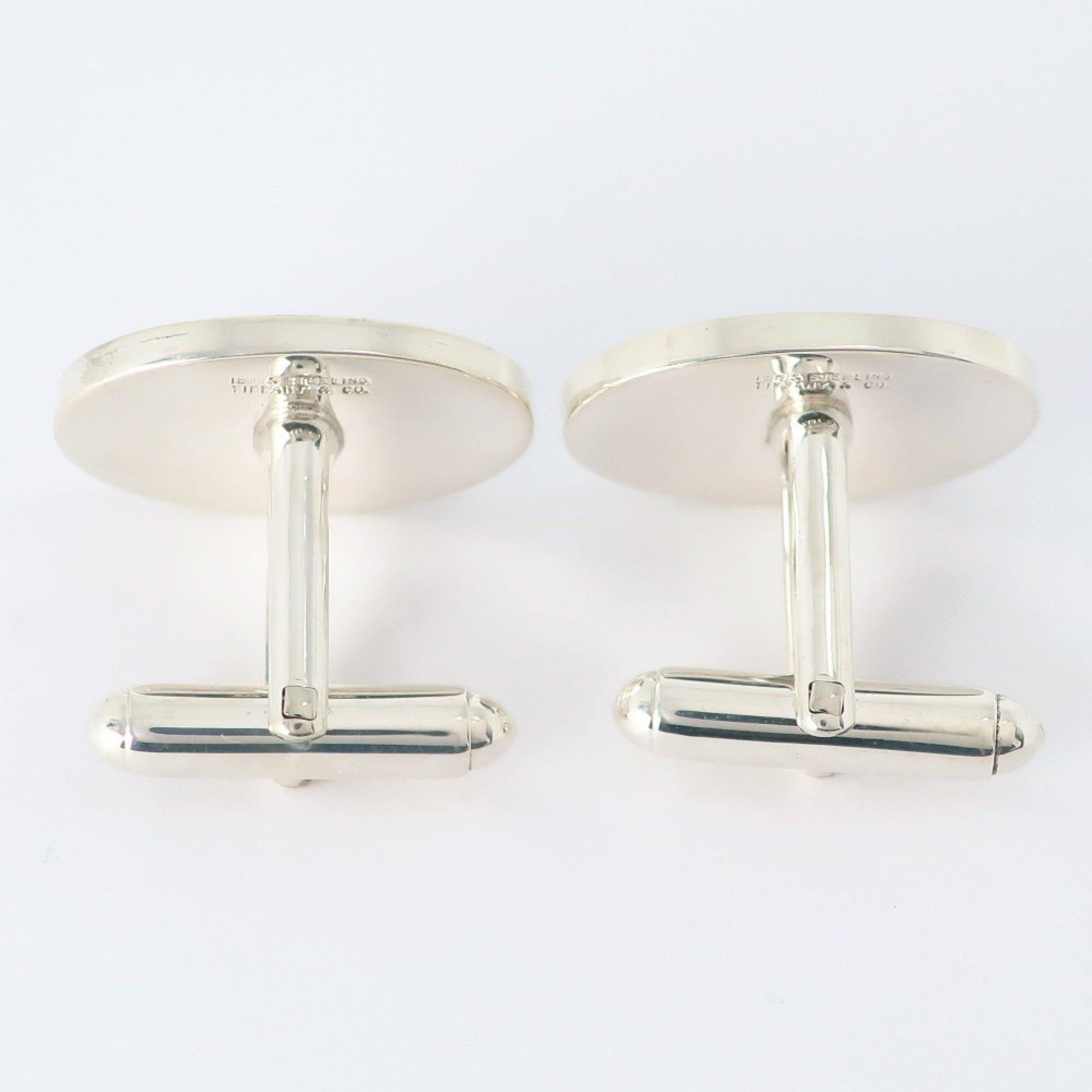 Tiffany & Co. Oval Cufflinks Silver 925 x K18 Yellow Gold Men's