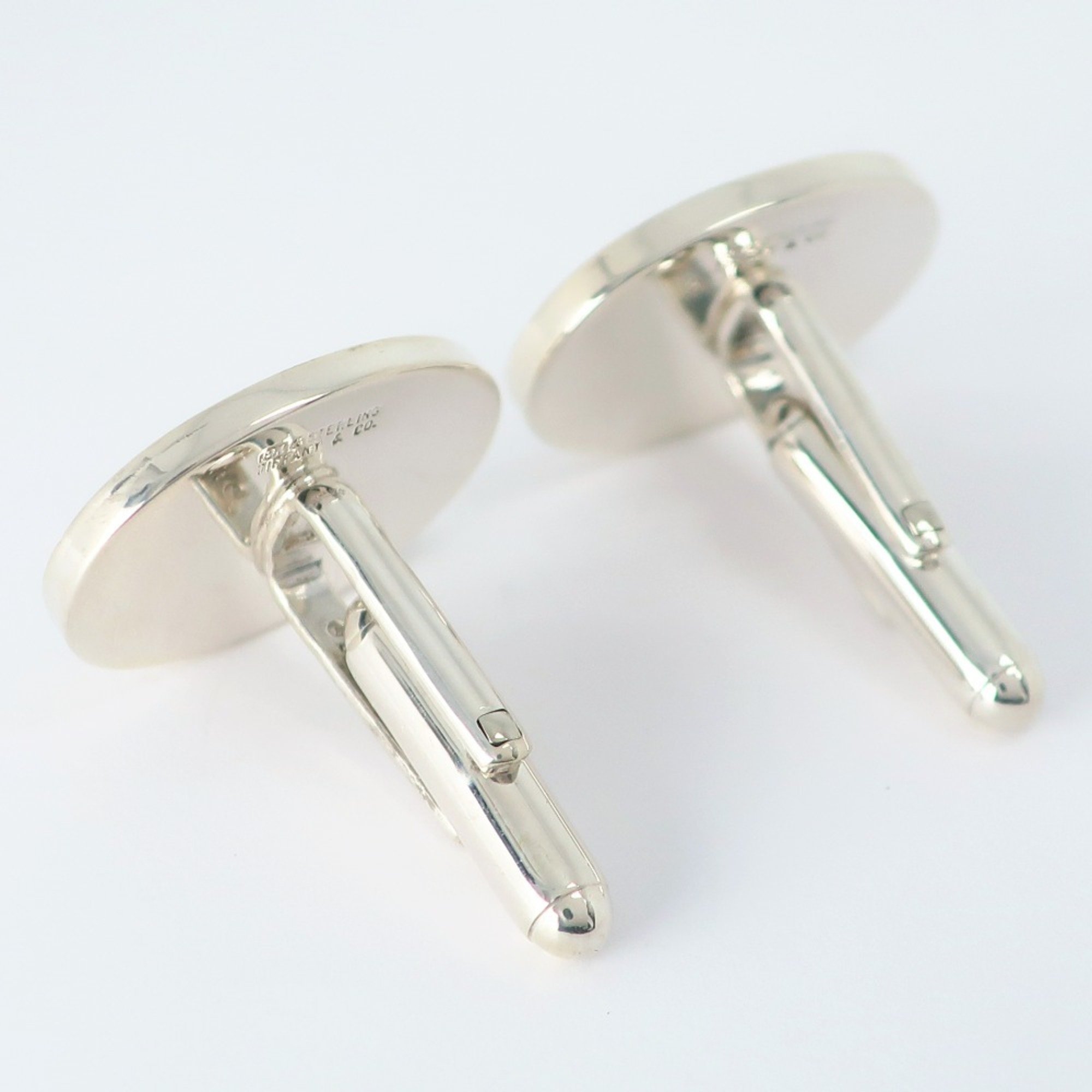 Tiffany & Co. Oval Cufflinks Silver 925 x K18 Yellow Gold Men's