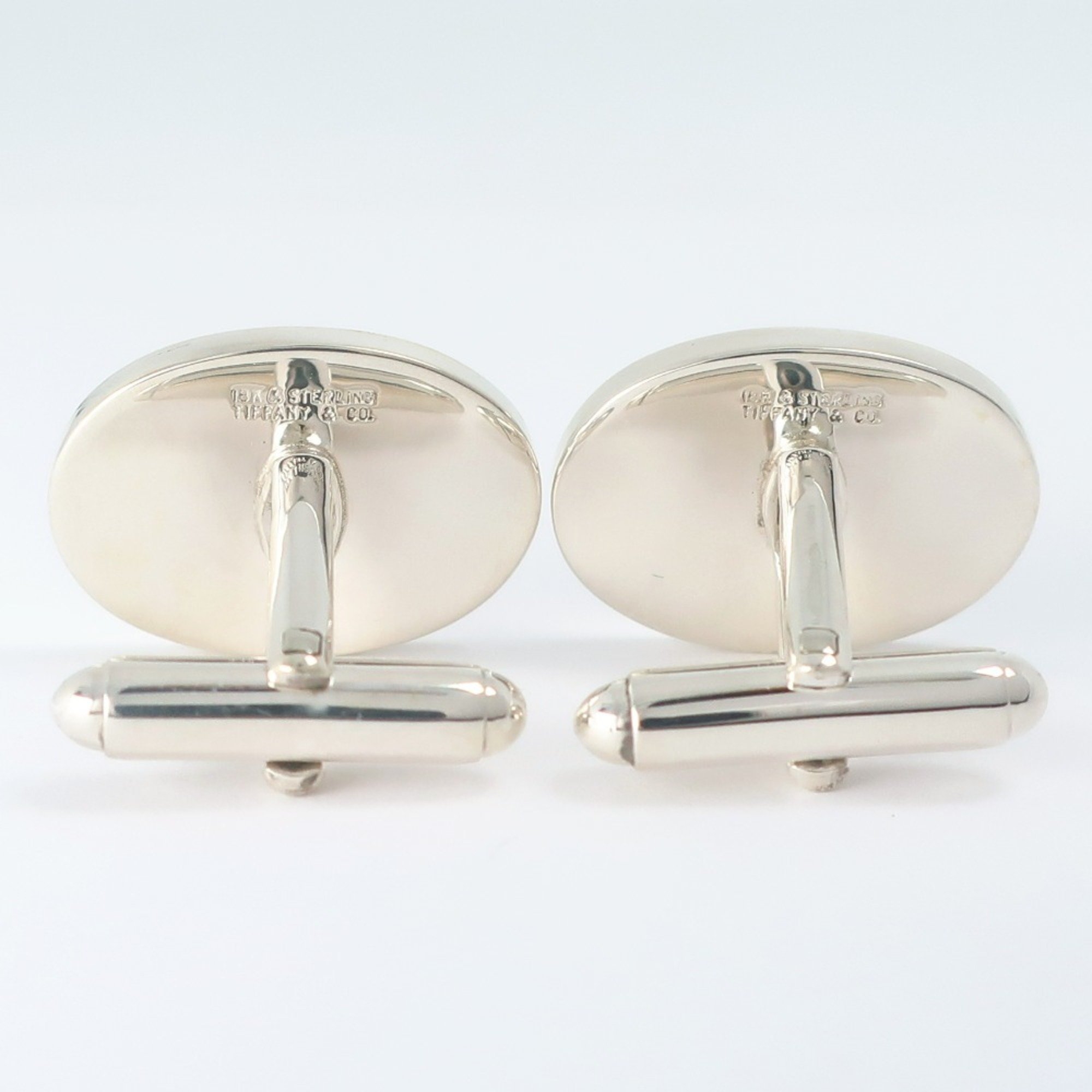 Tiffany & Co. Oval Cufflinks Silver 925 x K18 Yellow Gold Men's