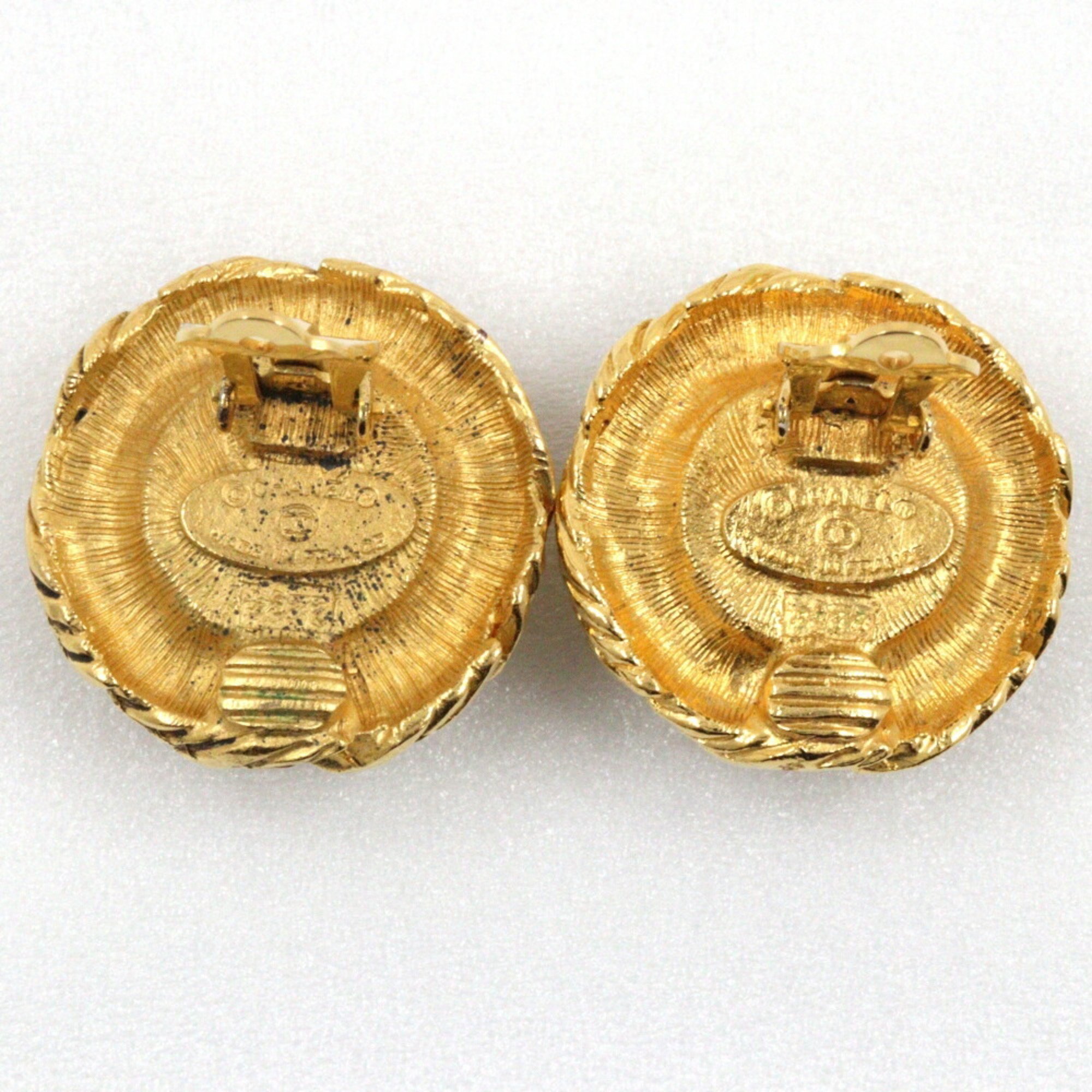 CHANEL Earrings Gold Plated x Fake Pearl Approx. 22.5g Vintage Women's