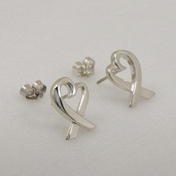 Tiffany TIFFANY&Co. Loving Heart Earrings Paloma Picasso Silver 925 Approx. 2.3g heart Ladies